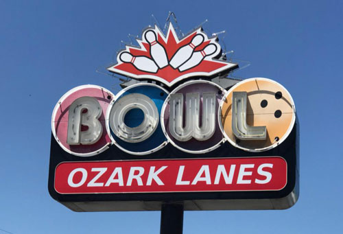 Ozark Lanes Sign